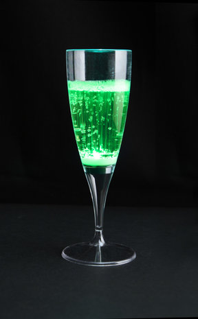 Champagneglas met groen led licht