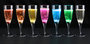 Lichtgevende champagneglazen kleuren